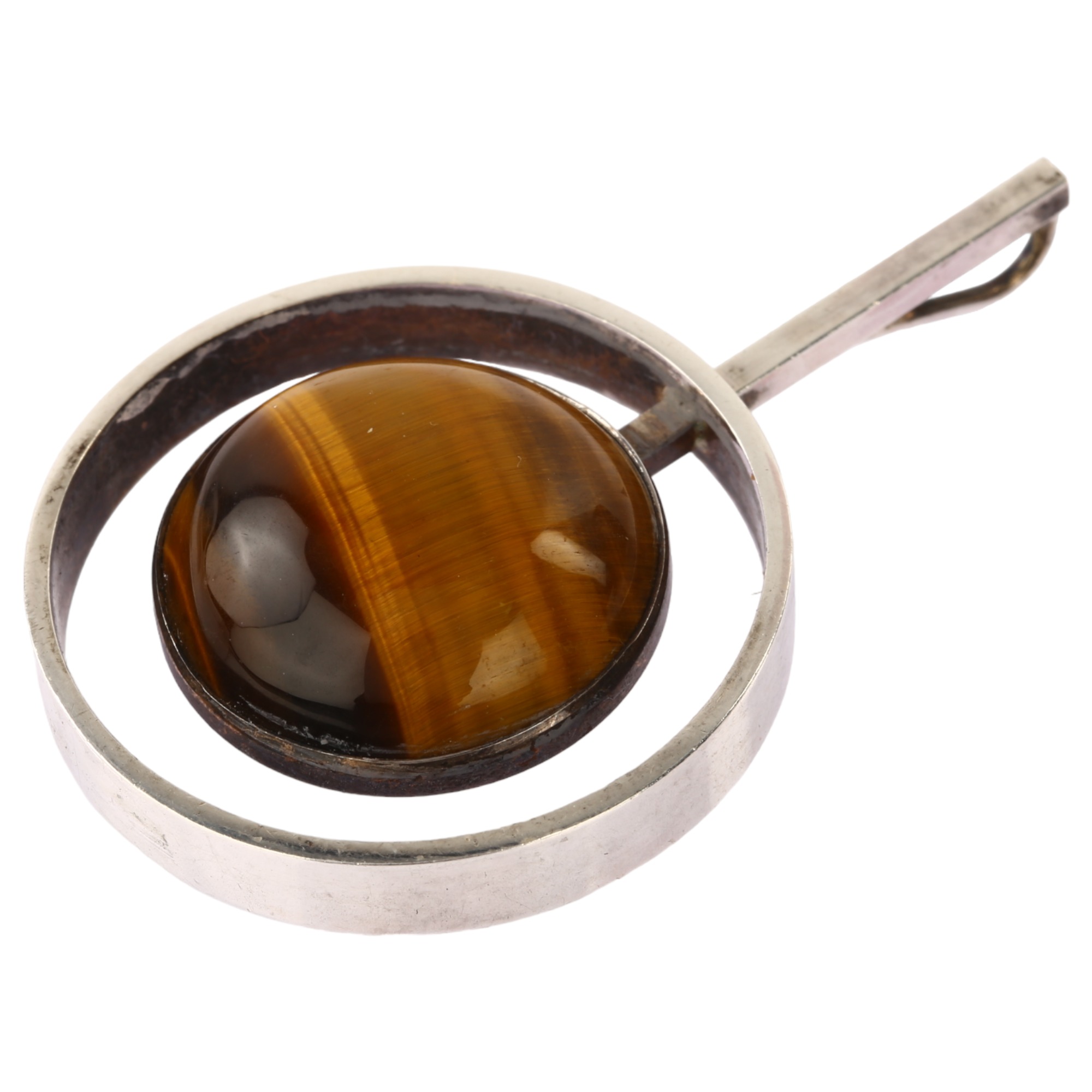 1940's Nefrom (Niels Erik From) Danish Modernist Sterling Silver shops & TIger's Eye Brooch