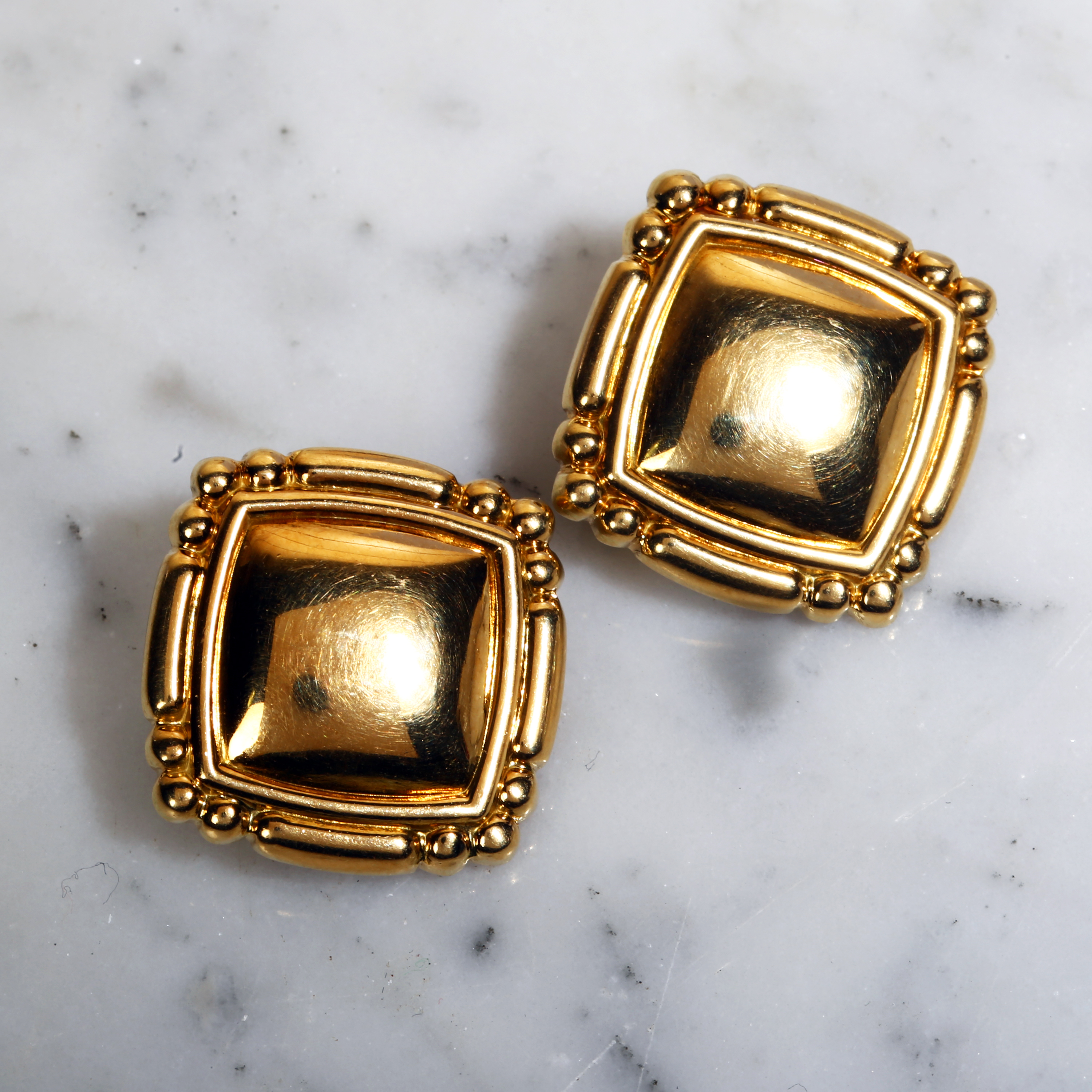 Garrard 18ct Yellow Gold Bombe Earrings